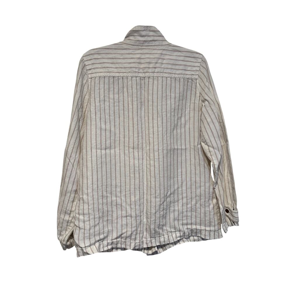 Artisan & Fox Linen Striped Zip-Up Jacket L - Picture 9 of 9